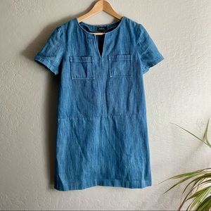 A.P.C. ‘60s Style Denim Shift Mini Dress